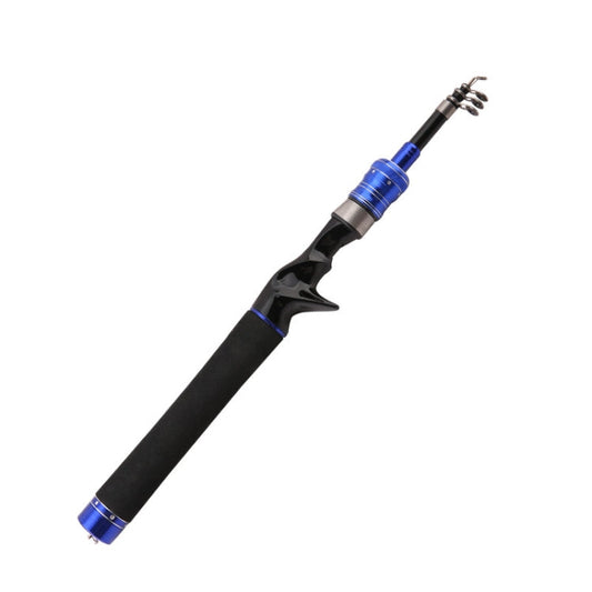 Skorter | Telescopic Lure Rod Mini Fishing Rod Portable Fishing Tackle, Length: 2.1m(Blue Curved Handle)