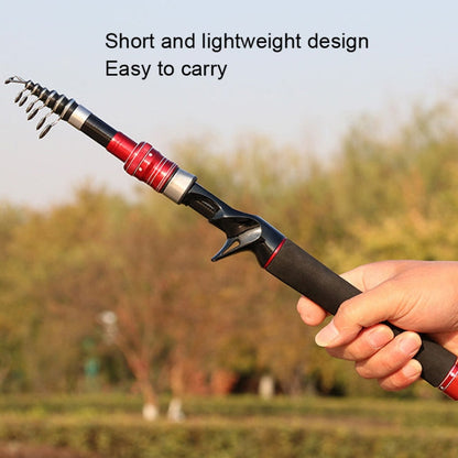 Skorter | Telescopic Lure Rod Mini Fishing Rod Portable Fishing Tackle, Length: 2.1m(Blue Curved Handle)
