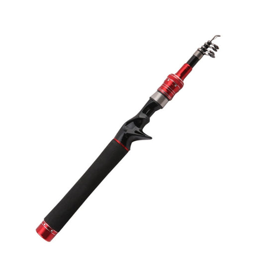 Skorter | Telescopic Lure Rod Mini Fishing Rod Portable Fishing Tackle, Length: 2.4m(Red Curved Handle)