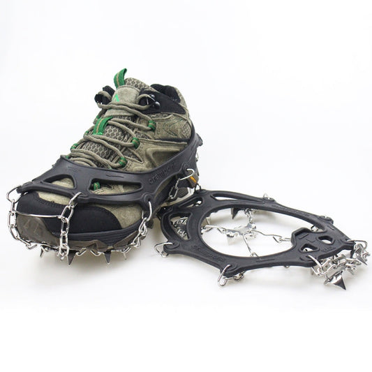 Skorter | 1 Pair  23 Spikes Crampons Outdoor Winter Walk Ice Fishing Snow Shoe Spikes,Size: XL  Black
