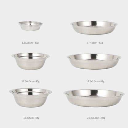 Skorter | 22 PCS / Set CLS Portable Stainless Steel Dinner Plate Outdoor Camping Cutlery