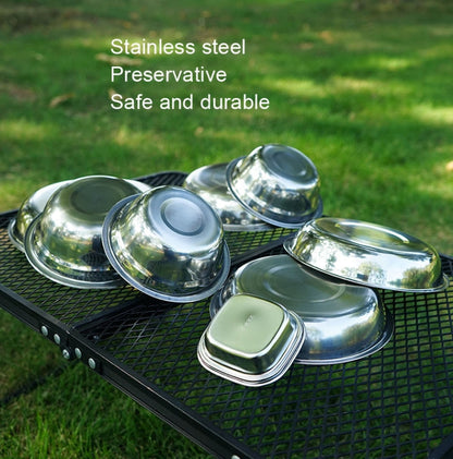 Skorter | 22 PCS / Set CLS Portable Stainless Steel Dinner Plate Outdoor Camping Cutlery