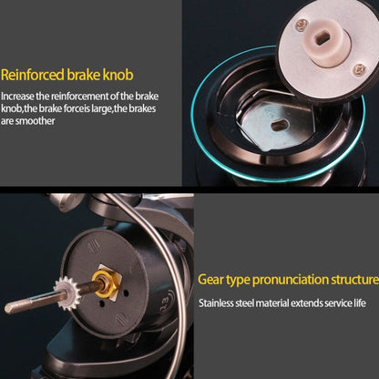 Skorter | Metal Spinning Wheel CNC Rocker Throwing Rod Fish Wheel, Style: DK II 6000 (Metal Ball Grip)