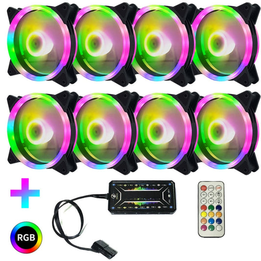 Skorter | Computer CPU RGB glowing radiator 8 fans + remote control