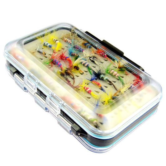 Skorter | 64 PCS / Set Outdoor Fishing Tackle Box Fly Hook Bait