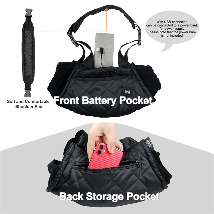 Skorter | Outdoor Camping USB Heated Smart Warm Handbag(Black)