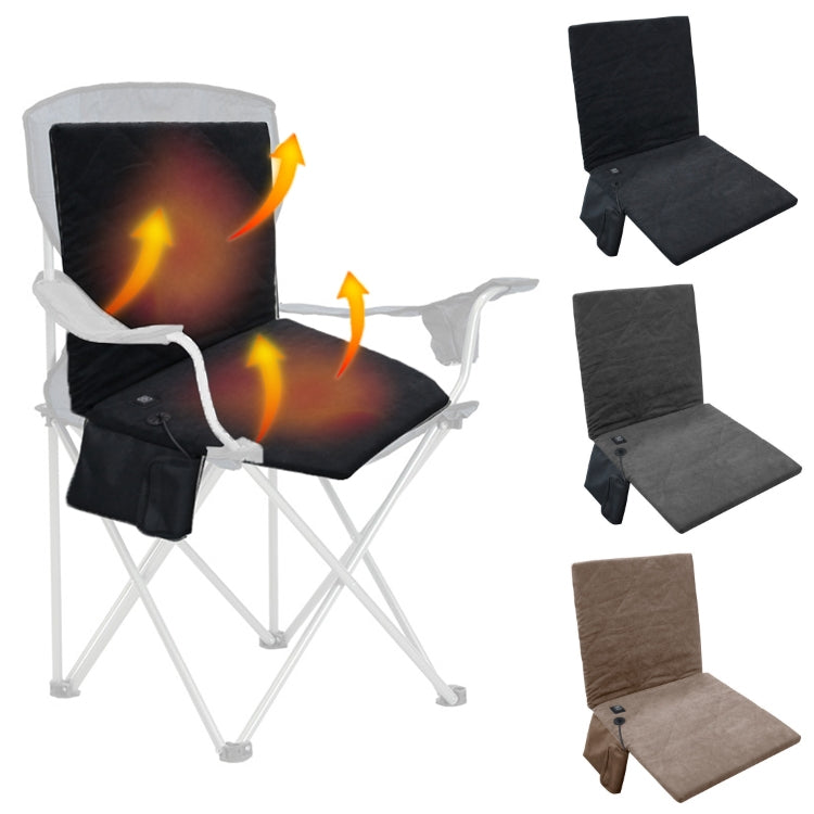 Skorter | Outdoor Winter Camping Warm USB Heating Cushions With Backrest(Black)