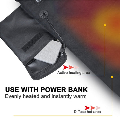 Skorter | Outdoor Winter Camping Warm USB Heating Cushions With Backrest(Black)