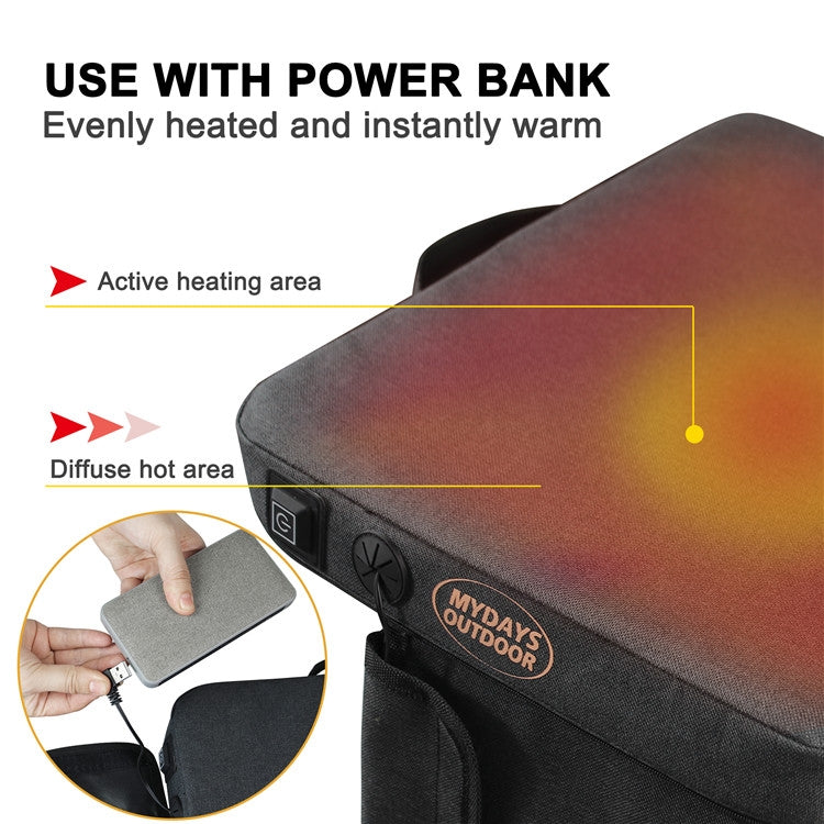 Skorter | Outdoor Camping Stool USB Heating Portable Mat(Gray)