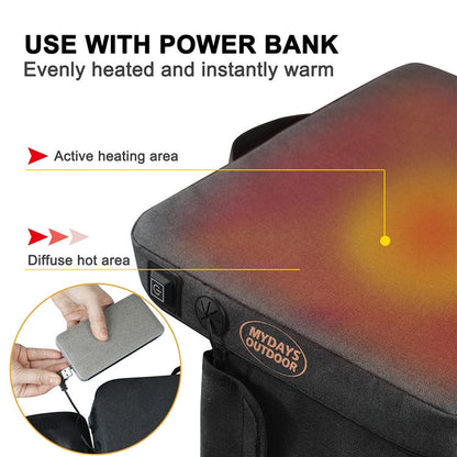 Skorter | Outdoor Camping Stool USB Heating Portable Mat(Gray)