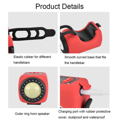Skorter | 2 In 1 Bicycle Rechargeable Waterproof High Decibel Bell with Highlight Light(Red)