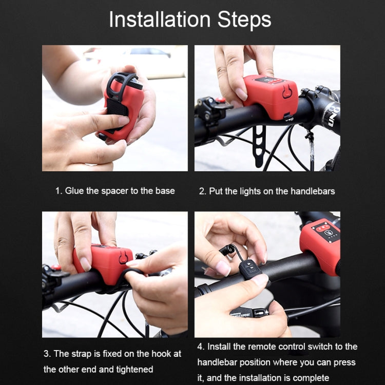 Skorter | 2 In 1 Bicycle Rechargeable Waterproof High Decibel Bell with Highlight Light(Red)