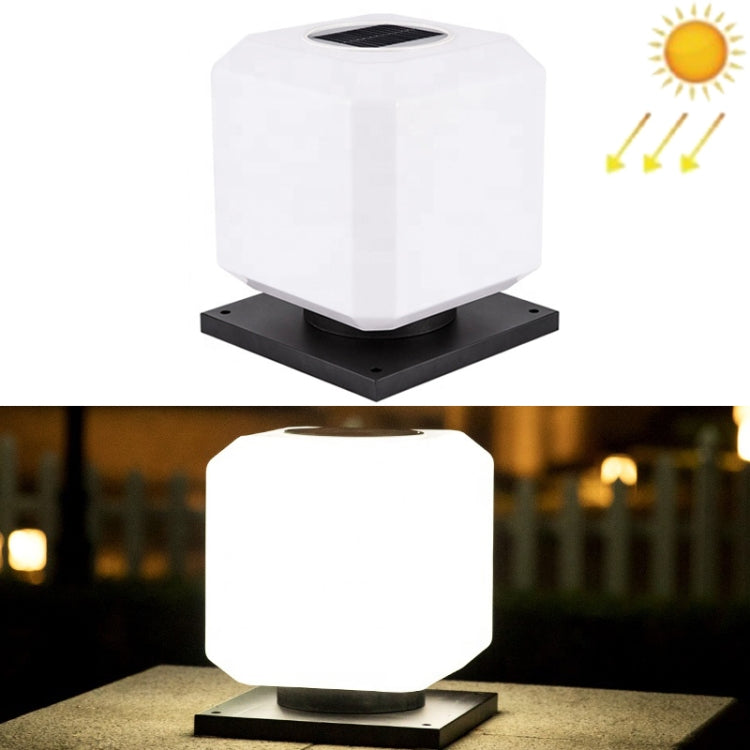 Skorter | 003 Solar Square Outdoor Post Light LED Waterproof Wall Lights, Size: 20cm (White Light)