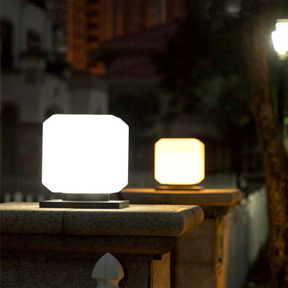 Skorter | 003 Solar Square Outdoor Post Light LED Waterproof Wall Lights, Size: 20cm (White Light)