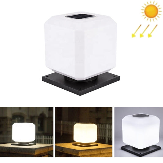 Skorter | 003 Solar Square Outdoor Post Light LED Waterproof Wall Lights, Size: 20 cm (Tricolor Light)