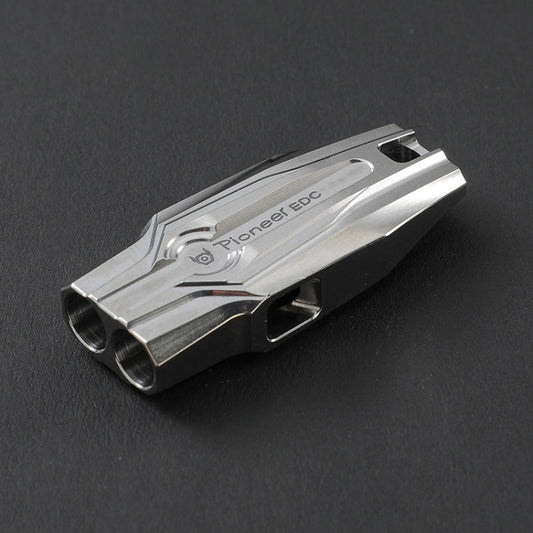 Skorter | KS014 Dual Tube Outdoor Survival Referee Training High Frequency Whistle, Color: Natural Color