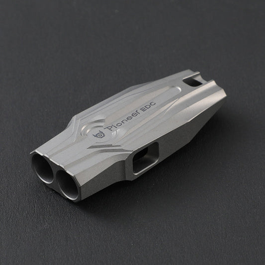 Skorter | KS014 Dual Tube Outdoor Survival Referee Training High Frequency Whistle, Color: Sandblast