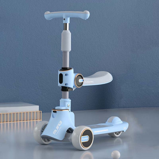 Skorter | MIJIAQI 01 3 In 1 Multifunctional Foldable Children Scooter with Music and Lights, Spec: Blue Seat