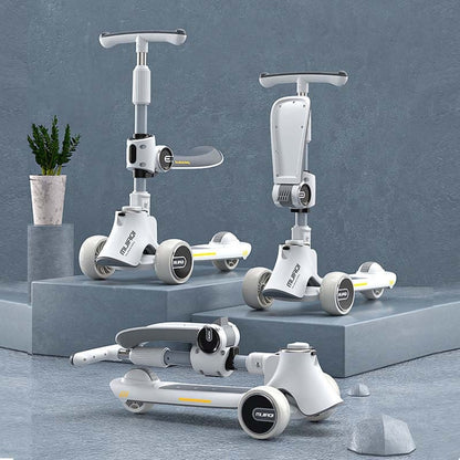 Skorter | MIJIAQI 01 3 In 1 Multifunctional Foldable Children Scooter with Music and Lights, Spec: Blue