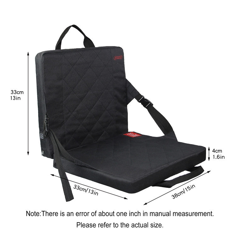 Skorter | Outdoor Portable Camping Heated Foldable Cushion, Size: 33x38x4cm(Black)