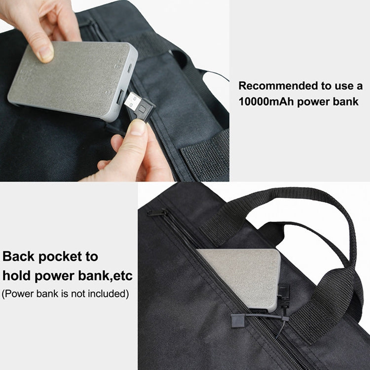 Skorter | Outdoor Portable Camping Heated Foldable Cushion, Size: 33x38x4cm(Black)