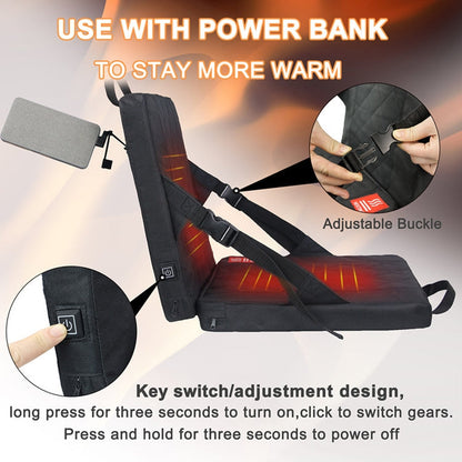 Skorter | Outdoor Portable Camping Heated Foldable Cushion, Size: 33x38x4cm(Black)