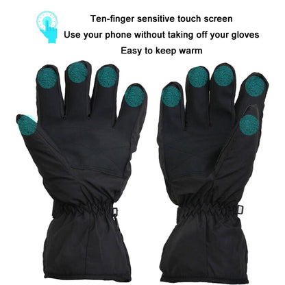 Skorter | Outdoor Sports Ski Heated Warm Touchable Gloves, Color: Black