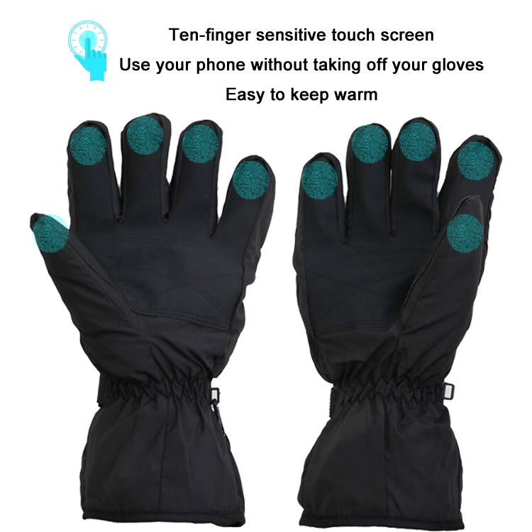 Skorter | Outdoor Sports Ski Heated Warm Touchable Gloves, Color: Black+USB Cable