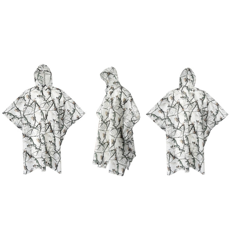 Skorter | Outdoor 3-in-1 Rain Poncho Riding Backpack Cover Camping Canopy Mat 2.1x1.43m(Snowfield Camouflage)