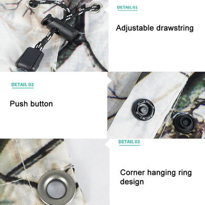 Skorter | Outdoor 3-in-1 Rain Poncho Riding Backpack Cover Camping Canopy Mat 2.1x1.43m(Snowfield Camouflage)