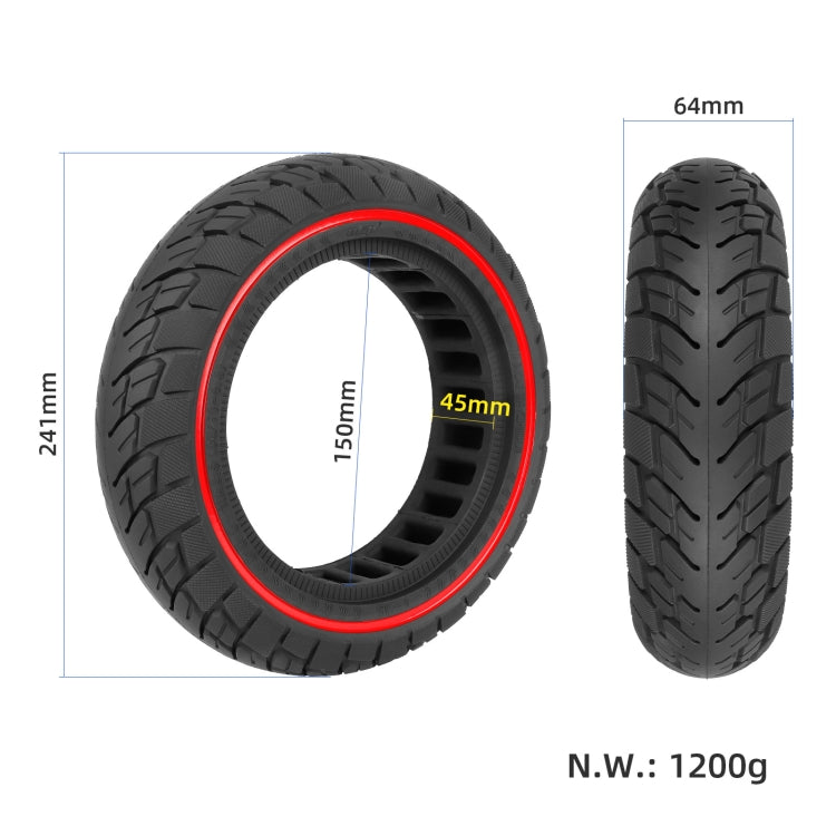 Skorter | For Ninebot Max G30 10 X 2.5 Inch  (60/70-6.5) Scooter Solid Rubber Tire Red Line