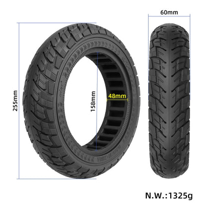 Skorter | For Ninebot Max G30 10 X 2.5 Inch  (60/70-6.5) Scooter Solid Rubber Tire Black