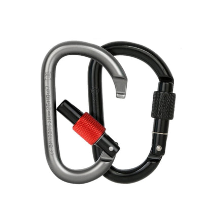 Skorter | Xinda 25kN Climbing Carabiner Aluminum Alloy D-Shape Screw Gates Lock(Black)