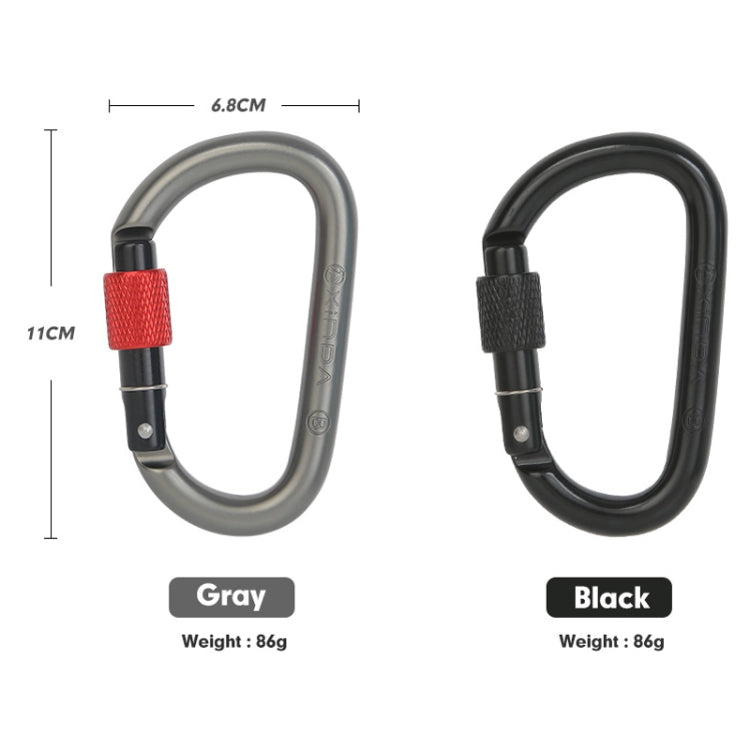Skorter | Xinda 25kN Climbing Carabiner Aluminum Alloy D-Shape Screw Gates Lock(Black)
