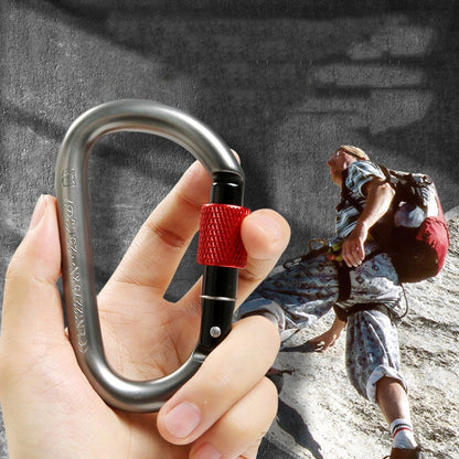 Skorter | Xinda 25kN Climbing Carabiner Aluminum Alloy D-Shape Screw Gates Lock(Black)