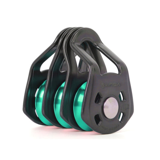 Skorter | XINDA  Outdoor Three Pulley Cableway Crosses Rock Climbing Hoisting Ball Bearing(Green Gray)