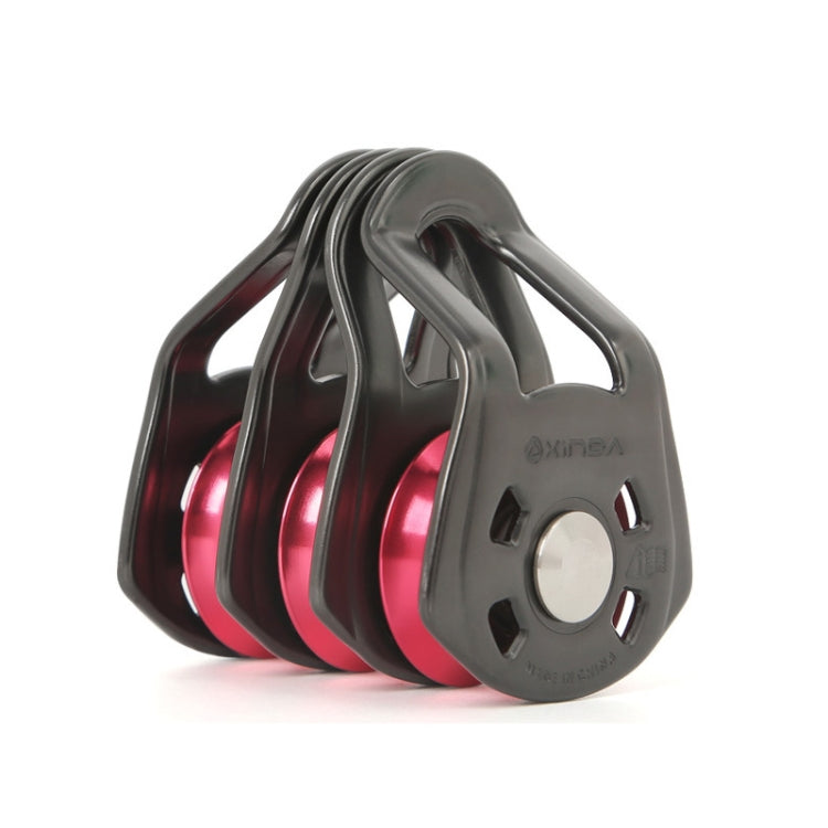 Skorter | XINDA  Outdoor Three Pulley Cableway Crosses Rock Climbing Hoisting Ball Bearing(Red Gray)