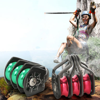 Skorter | XINDA  Outdoor Three Pulley Cableway Crosses Rock Climbing Hoisting Ball Bearing(Black)