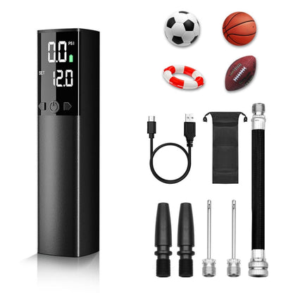 Skorter | AP-04 Wireless Electric Air Pump With LCD Display For Soccer Basketball (Black)