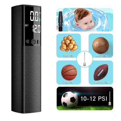 Skorter | AP-04 Wireless Electric Air Pump With LCD Display For Soccer Basketball (Black)