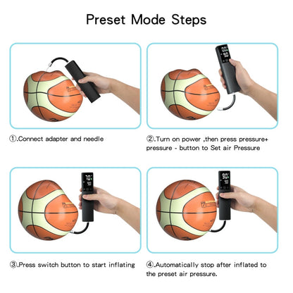 Skorter | AP-04 Wireless Electric Air Pump With LCD Display For Soccer Basketball (Black)