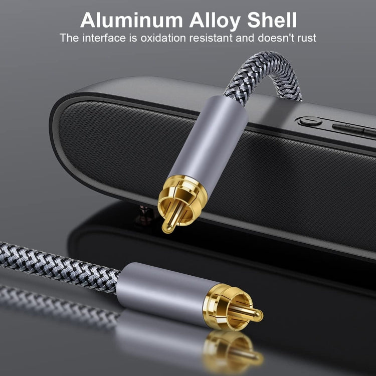 Skorter | 10m Pure Copper RCA Coaxial HIFI Digital Audio Cable SPDIF Subwoofer Speaker Cable (Silver Gray)