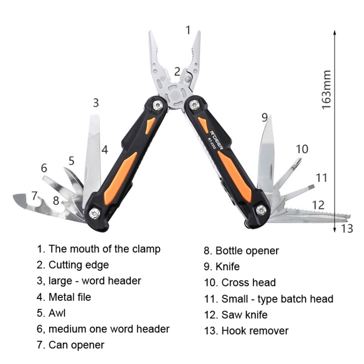 Skorter | RDEER RT-2352 Multifunctional Pliers Folding Knife Outdoor Home Emergency Tool