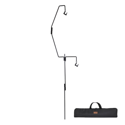 Skorter | 1.73m  Camping Light Pole Wrought Iron Storage Rack Folding Light Hanging Rack with Storage Bag