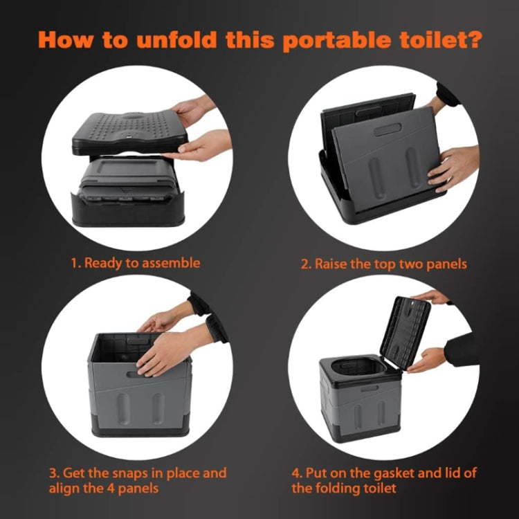 Skorter | Car Folding Portable Toilet Outdoor Emergency Mobile Toilet(Pure Black)
