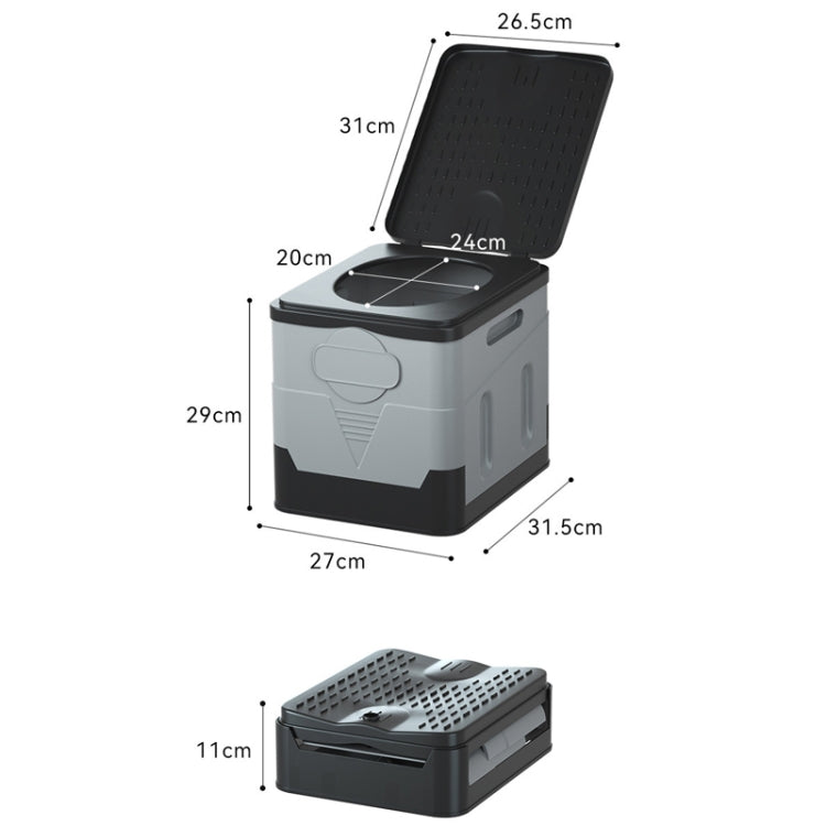 Skorter | Auto Folding Portable Toilet Outdoor Emergency Mobile Toilet (Dark Gray)
