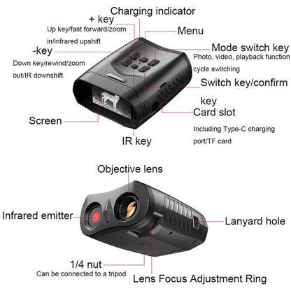 Skorter | APEXEL 3-inch LCD HD Screen Photo Video Portable Binoculars Digital Infrared Night Vision Device(APL-NV009)