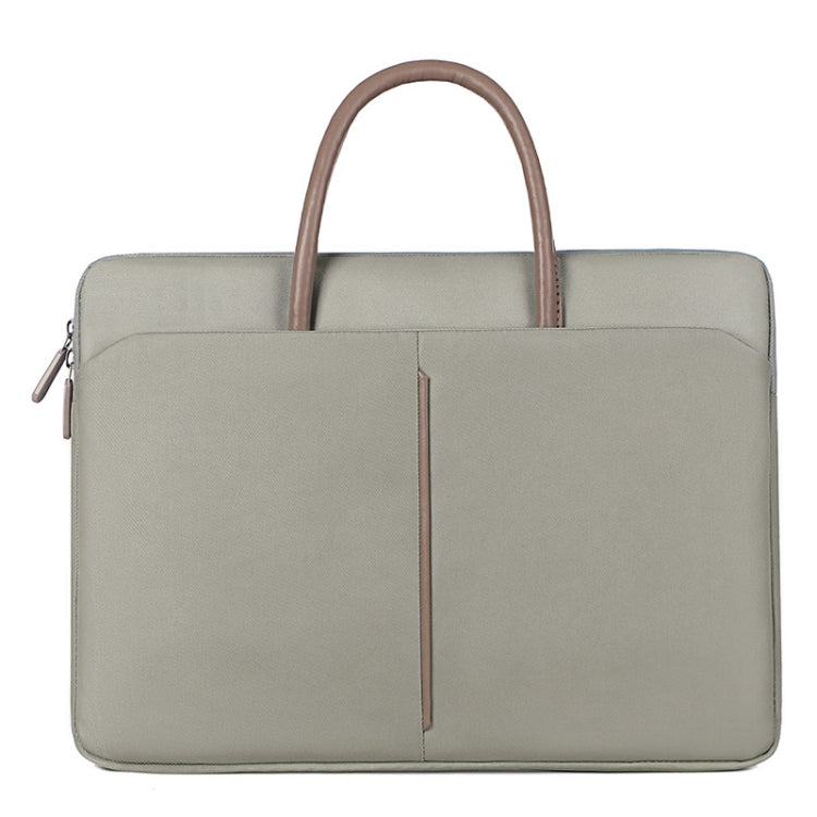 Skorter | 14 -14.6 Inch Oxford Fabric Laptop Bag for Men and Women Briefcase with PU Handle (Gray Green)