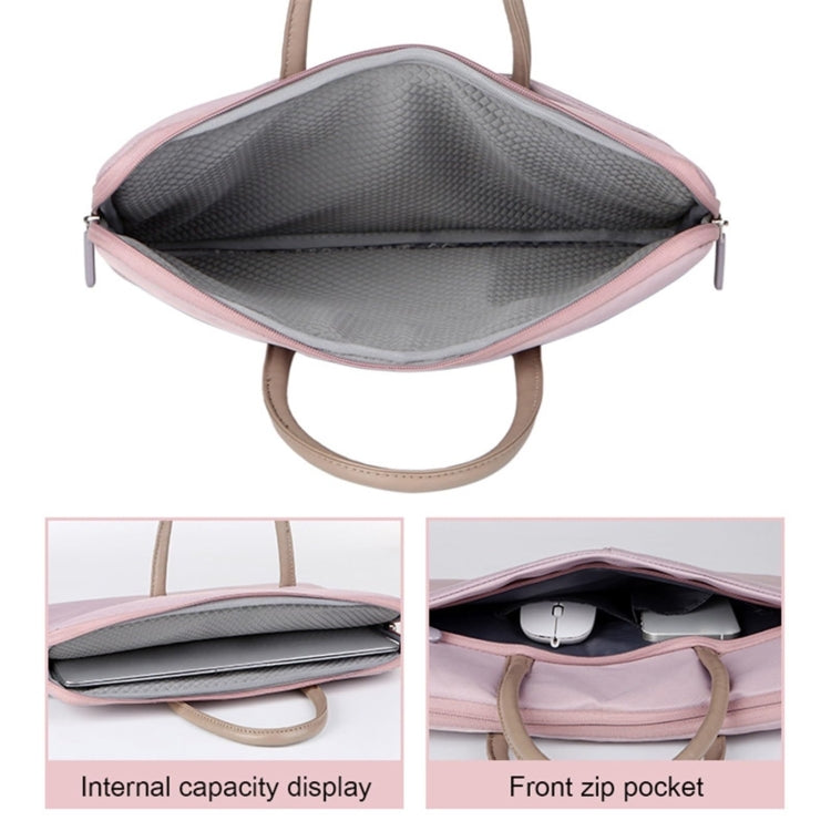 Skorter | 14 -14.6 Inch Oxford Fabric Laptop Bag for Men and Women Briefcase with PU Handle (Gray Green)