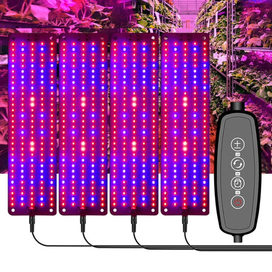 Skorter | 4 heads 12V Full Spectrum Red and Blue Light Panel Plant Growth Lamp Seedling Fill Lights (EU plug)